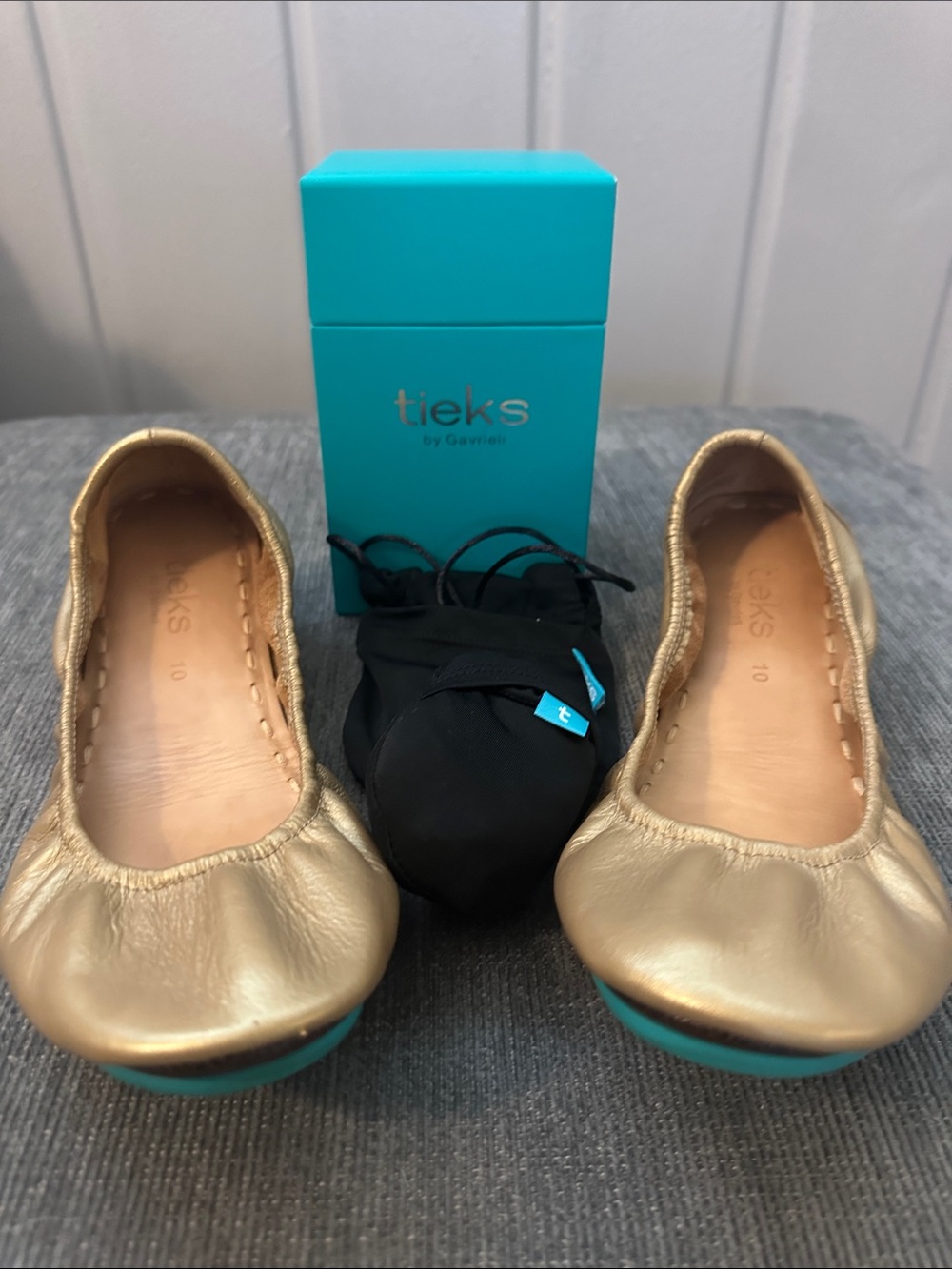 Tieks Metallic Gold Size 10